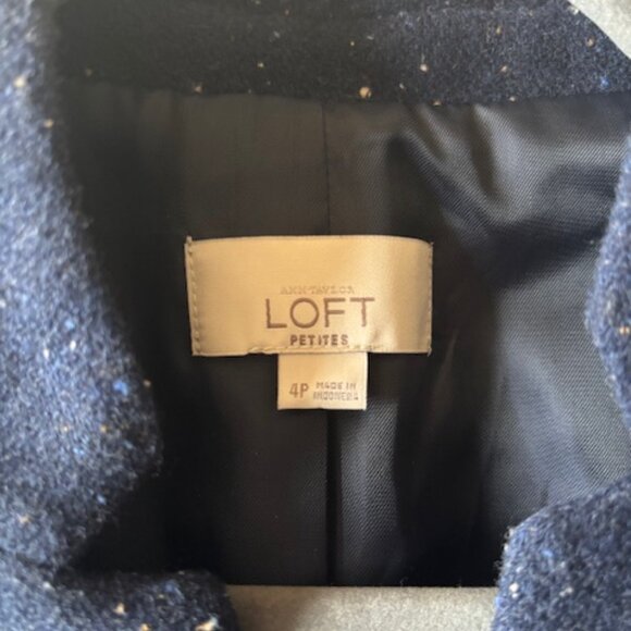 LOFT Wool Speckled Blazer in navy - Picture 6 of 7
